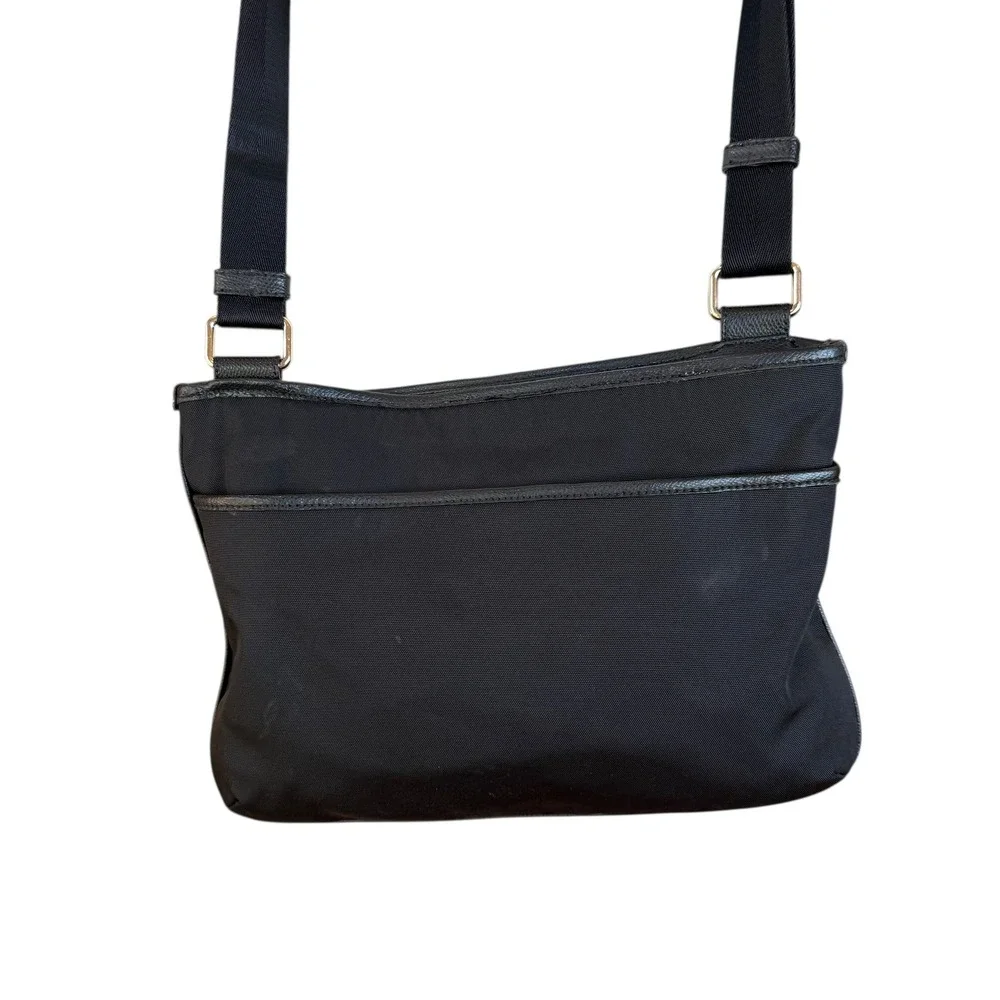 Coach Black‎ Nylon Crossbody Bag Leather Trim Gold Hardware 36707 Messenger